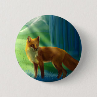 Fox in the forest 6 cm round badge