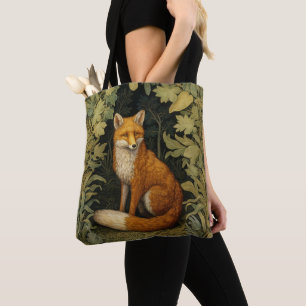 Fox in the forest, Art nouveau style Tote Bag