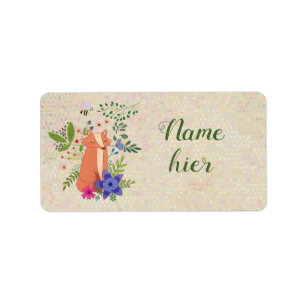 fox in the forest label