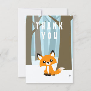 Fox in the Forest Thank You Cards Flat