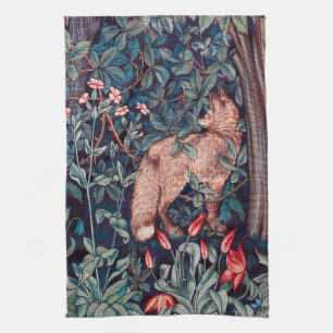 Fox in The Forest, William Morris Tea Towel