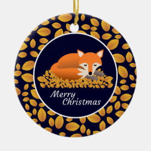 Fox in the Frost Ceramic Ornament