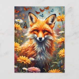 fox in the meadow postcard