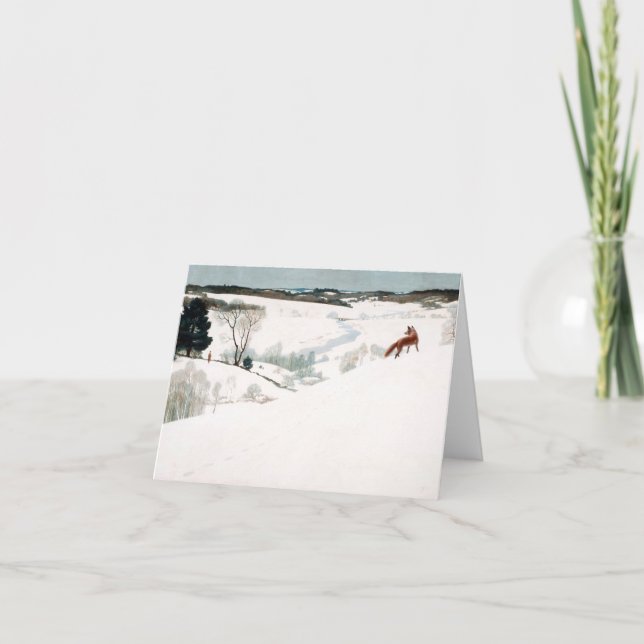 Fox in the Snow, 1935 by Newell Convers Wyeth Thank You Card (Front)