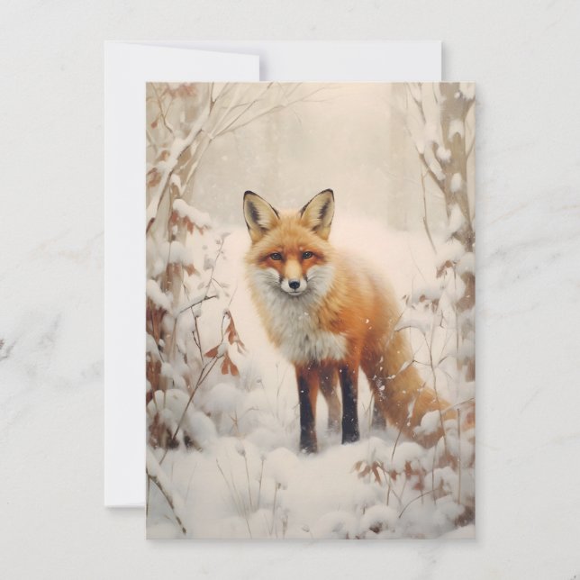 Fox in the Snow Card (Front)