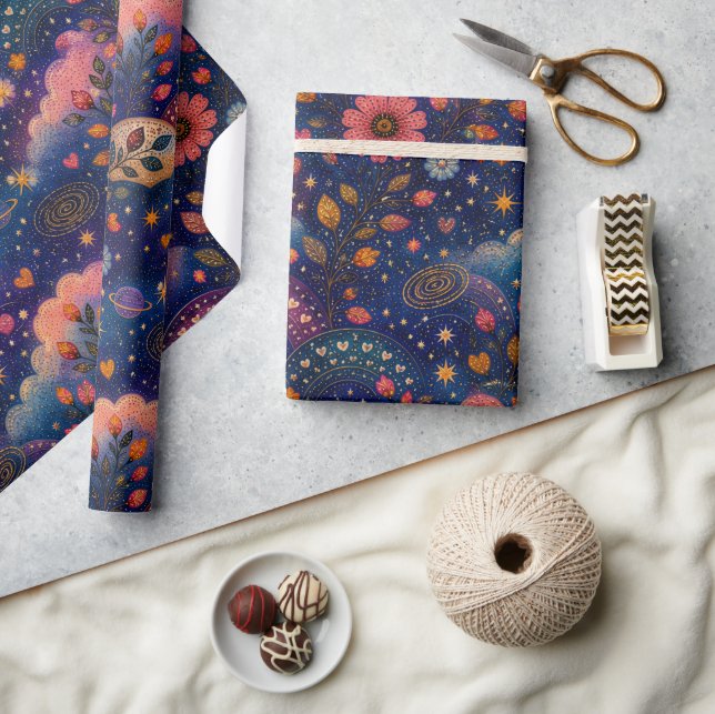 Fox in the Star Garden Wrapping Paper (Crafts)