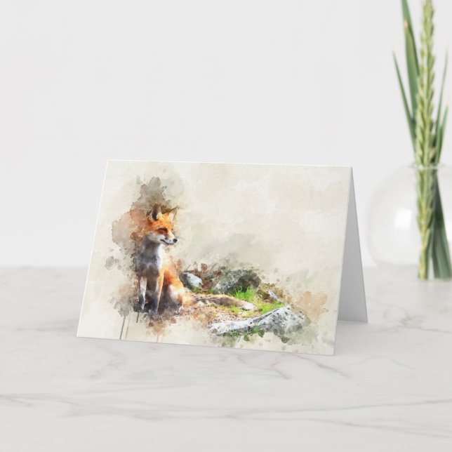 Fox in the wild painting card (Front)