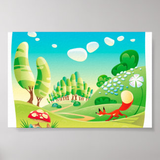 Fox in the wood. poster