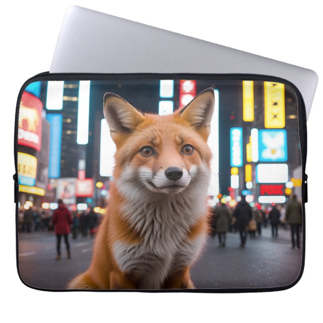 Fox in Times Square Laptop Sleeve (Front)