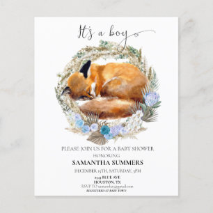 Fox It's a Boy Watercolor Boho Wreath 