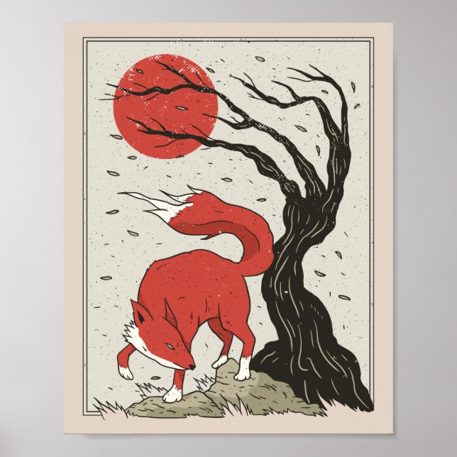 Fox Japanese Art Poster (Front)