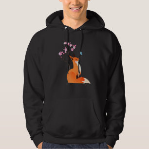 Fox Japanese Cherry Blossom Flower Vintage Hoodie