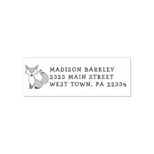 Fox Kid Cute Woodland Animal Return Address Stamp