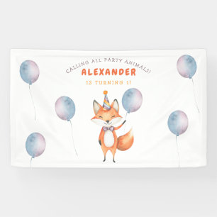 Fox Kids Birthday Party  Banner