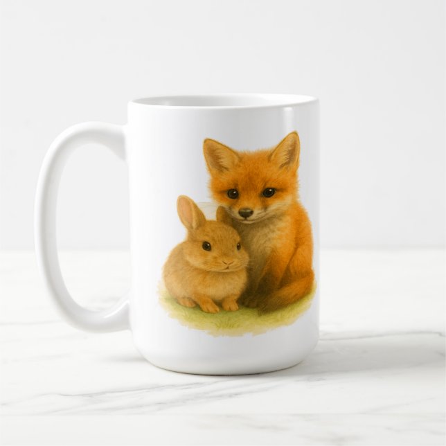 Fox Kit & Bunny Buddies Coffee Mug (Left)