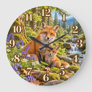 Fox & Kit Mountain Wilderness Clock