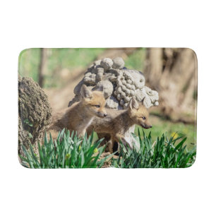 Fox Kits in the Hudson Valley Bath Mat