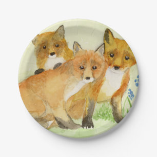 Fox Kits Paper Plate