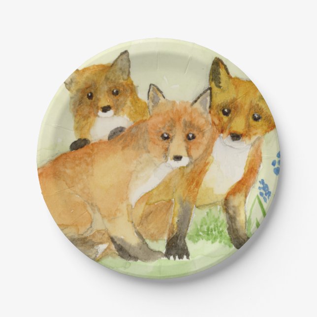 Fox Kits Paper Plate (Front)