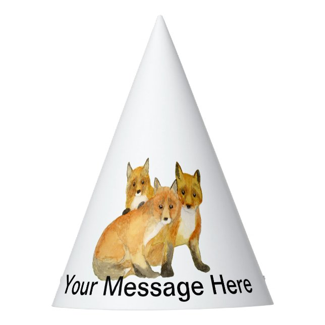Fox Kits Party Hat (Front)
