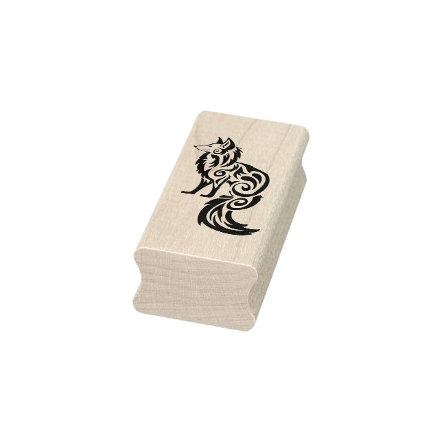 Fox Kitsune Tribal Rubber Stamp (Stamp)