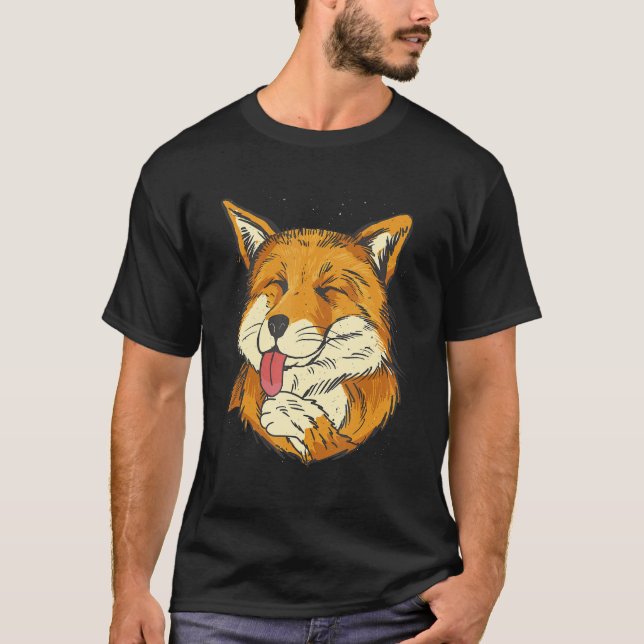 Fox licking his mitts T-Shirt (Front)
