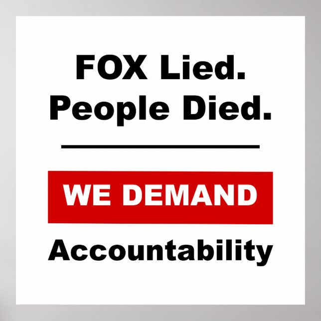 FOX Lied. People Died. Poster (Front)
