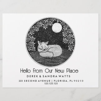 Fox Lino Style Change of Address Card | Hand-Drawn