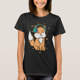 Fox listening Music Nature Animal Zoo Environment T-Shirt