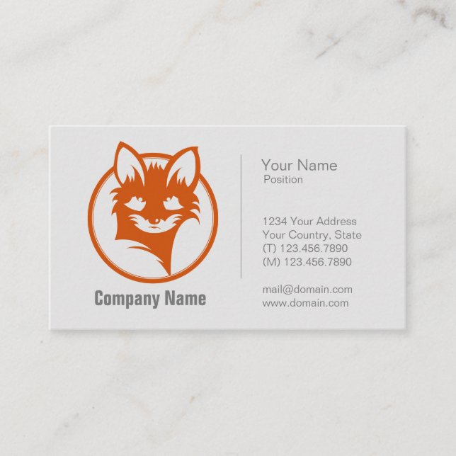 Fox Logo - Professional Business Card (Front)