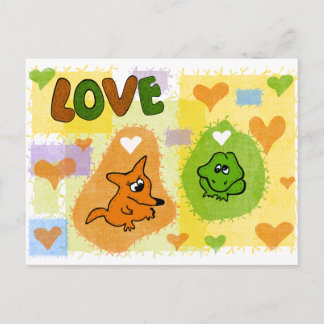 Fox love postcard