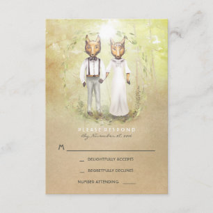 Fox Love Wedding RSVP Cards