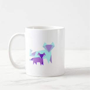 Fox Lover Cool Looking Mother Baby Fox Cute Origam Coffee Mug