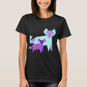 Fox Lover Cool Looking Mother Baby Fox Cute Origam T-Shirt