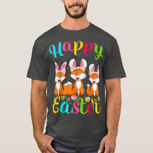 Fox Lover Funny Easter Egg Bunny Fox Happy Easter T-Shirt