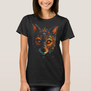 Fox Mandala Fantasy Animal Art - Artwork Fox T-Shirt