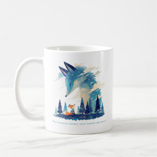 Fox meeting Cosmic fox spirit in starry sky art Coffee Mug
