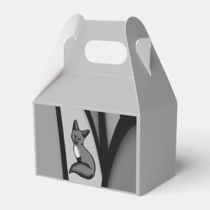 Fox Modern Art Design in Silver Favour Box