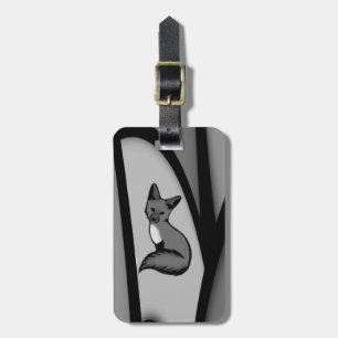 Fox Modern Art Design in Silver Luggage Tag