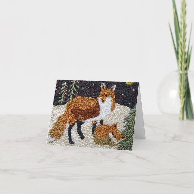 Fox Mother and Cub Notecard (Front)