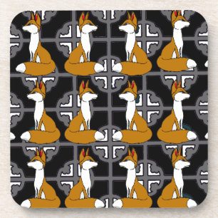 Fox motif Square coasters