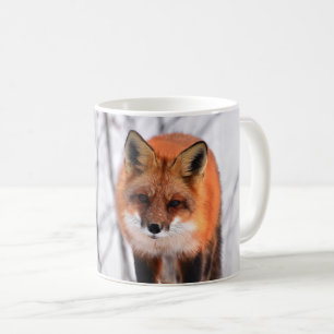 fox mug, fox coffee mug, winter fox gift mug
