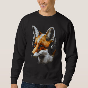 Fox Music Headphones Animal Fox Sweatshirt