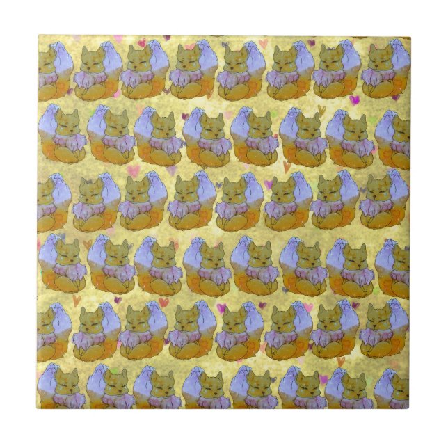 Fox named Dice Ceramic Tile (Front)