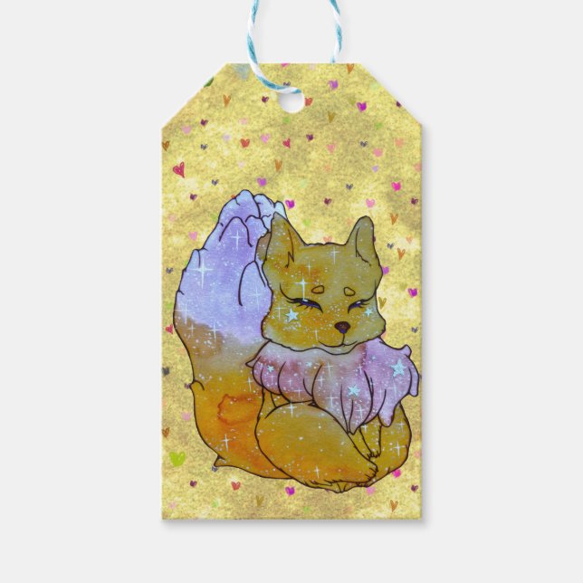 Fox named Dice Gift Tags (Front)