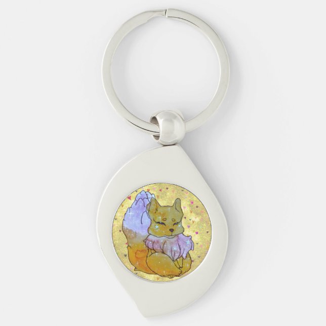 Fox named Dice Key Ring (Front)