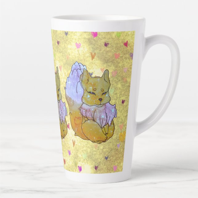 Fox named Dice Latte Mug (Right)
