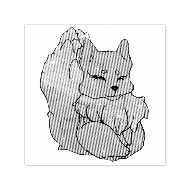 Fox named Dice Self-inking Stamp (Design)