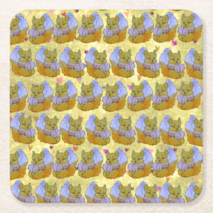 Fox named Dice Square Paper Coaster