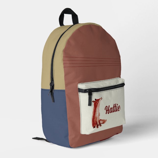 Fox Natural Colourful  Printed Backpack (Back Corner Left)